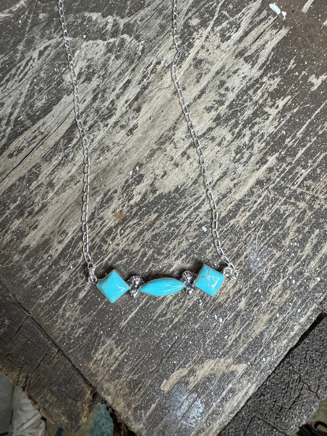 Turquoise Three Stone Necklace