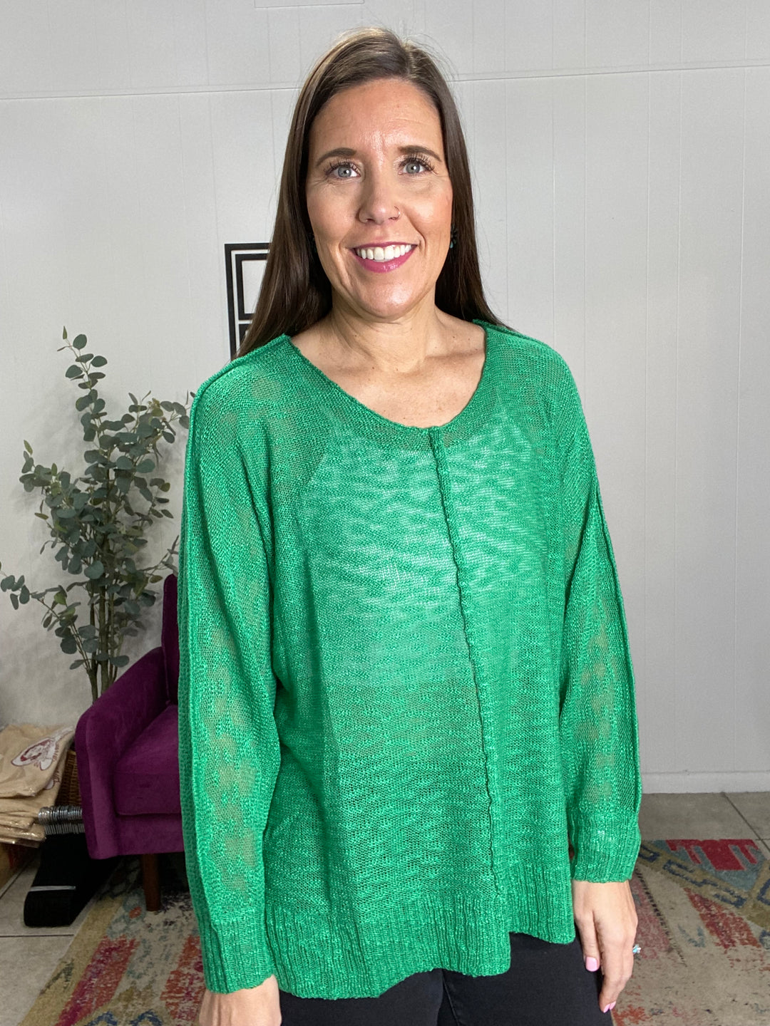 Coy Sweater in Kelly Green