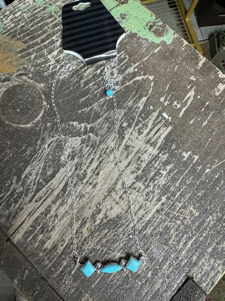 Turquoise Three Stone Necklace