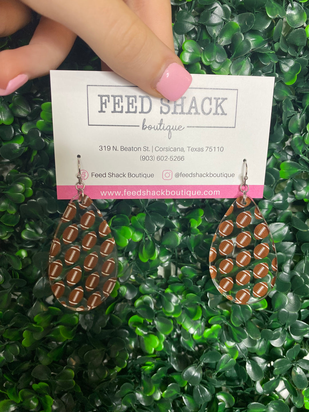 Football Clear Acrylic Earrings