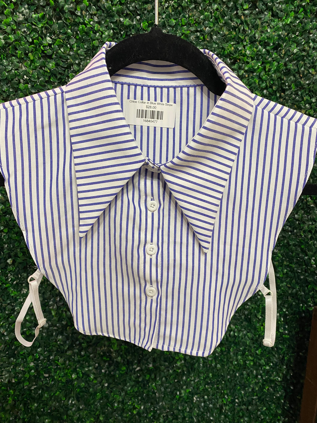 Chloe Collar in Blue White Stripe