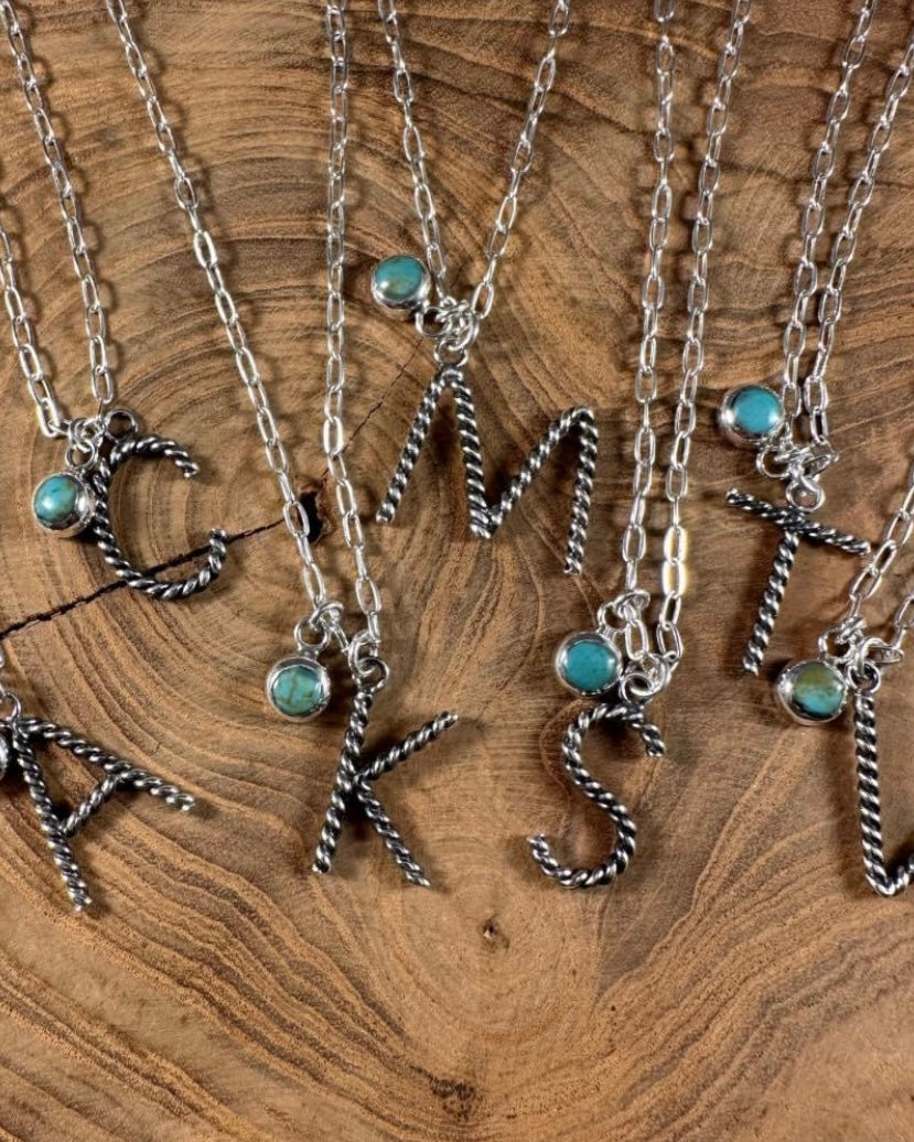 Cable Initial Necklace