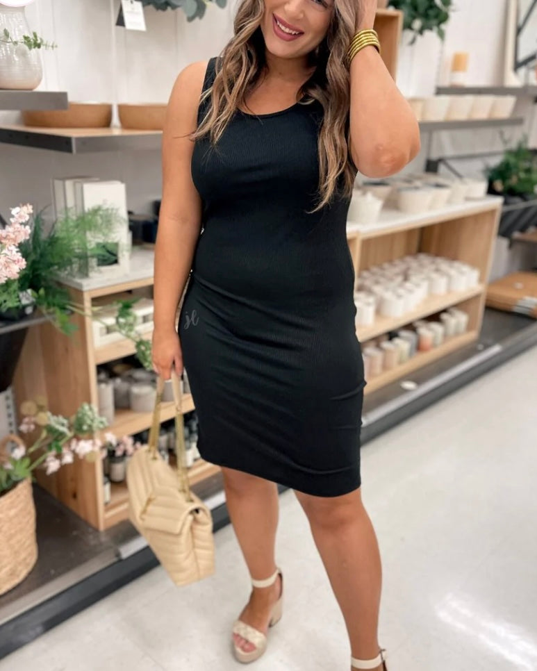 Cara Midi Dress in Black