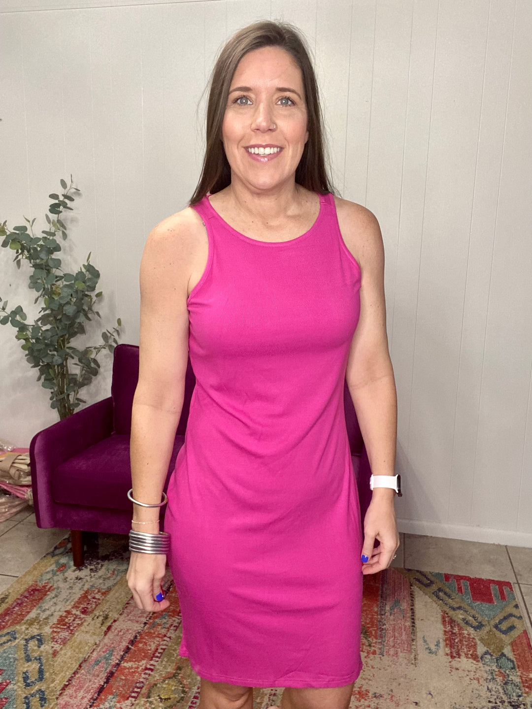 Kellie Midi Dress in Pink