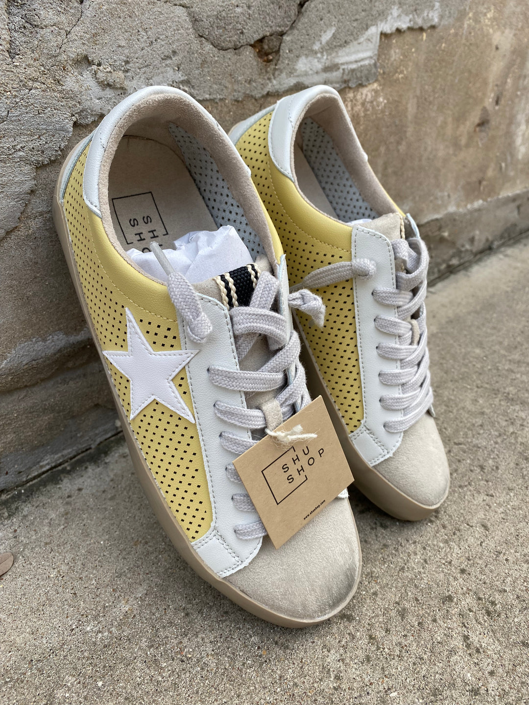 Paula Yellow Perf Sneaker