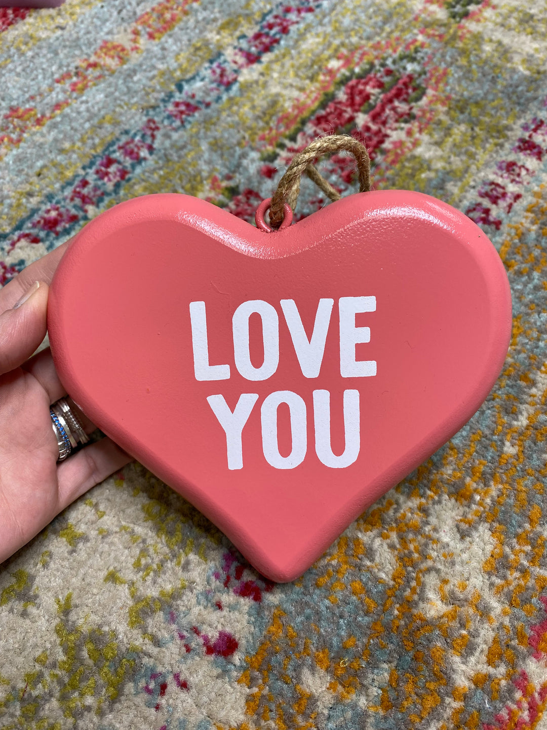 Candy Heart Wooden Sign