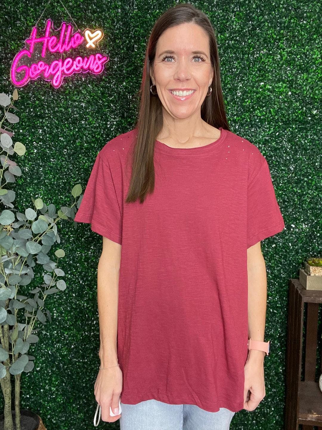Courtney Top in Maroon