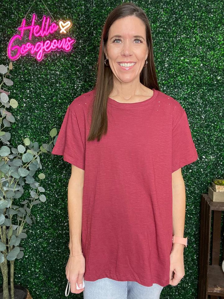 Courtney Top in Maroon