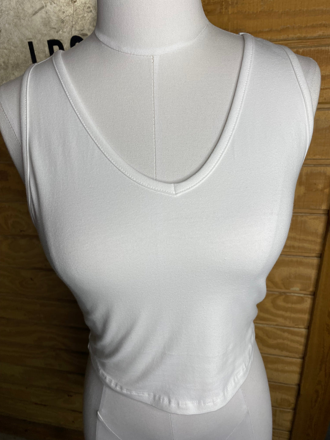 Anna Crop Tank in White