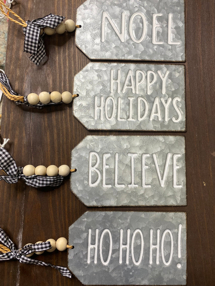Metal Tag Ornaments
