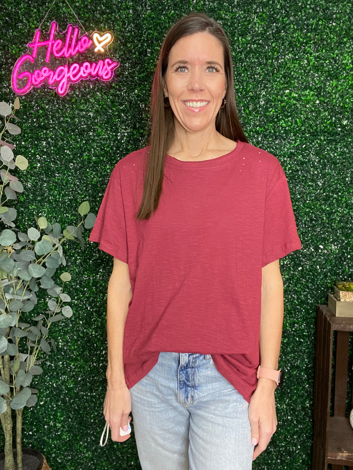 Courtney Top in Maroon