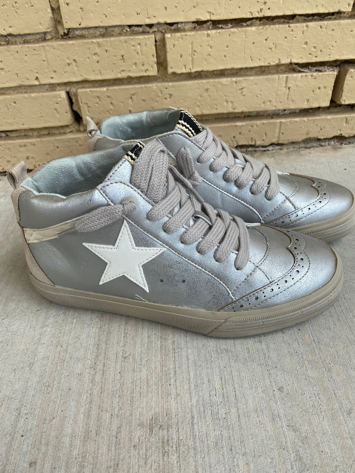 Paulina White Silver Sneaker