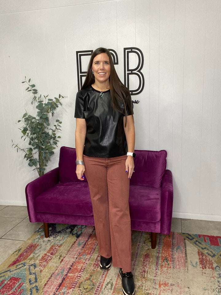 Fiona {Cinnamon} Wide Leg Jean
