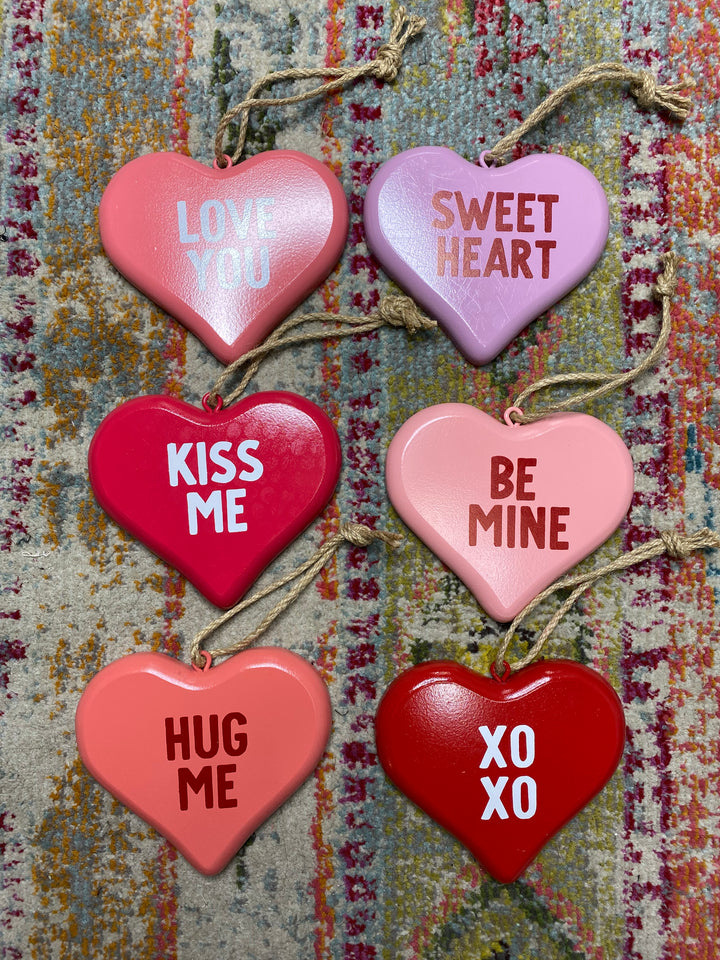 Candy Heart Wooden Sign