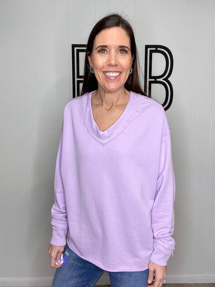 Jill Oversized Pullover in Lilac