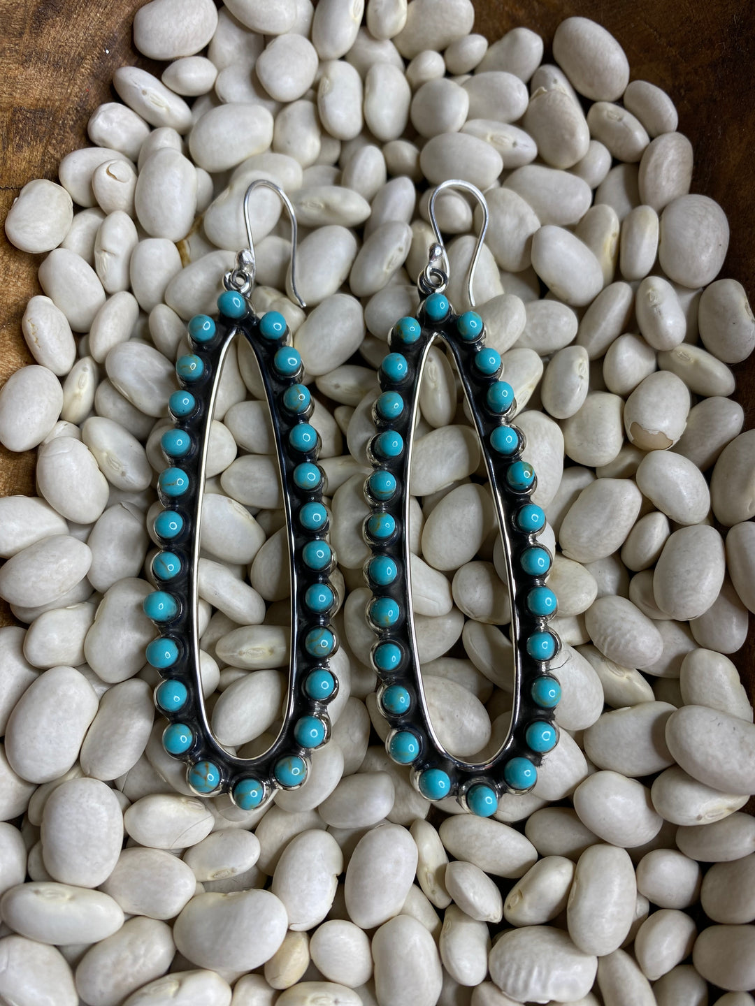 Turquoise {long oval} Earrings