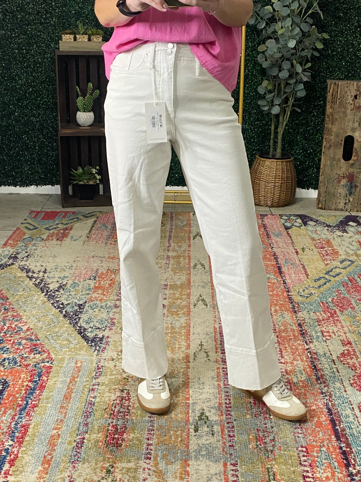 Holly {White} Wide Hem Straight