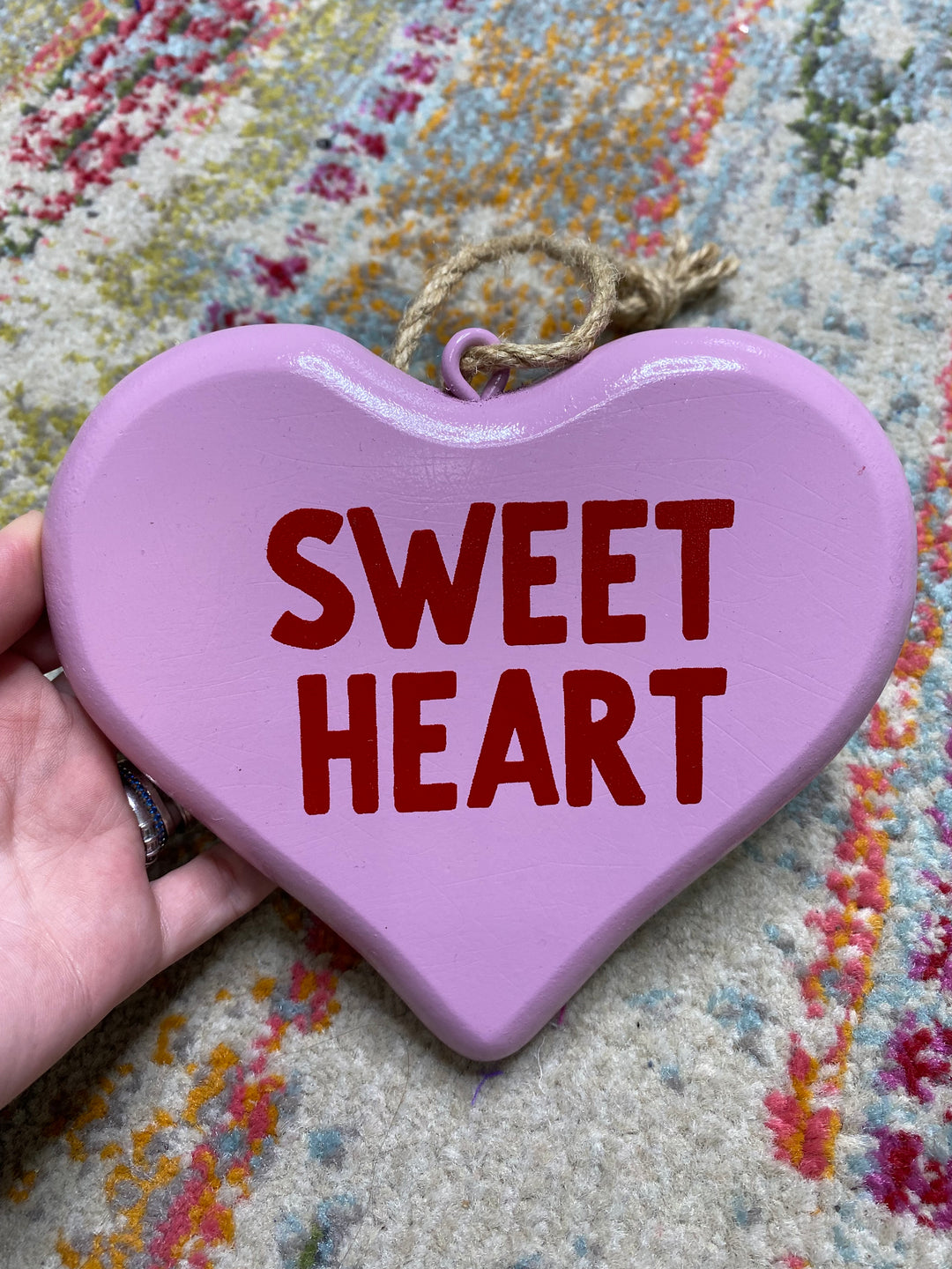 Candy Heart Wooden Sign