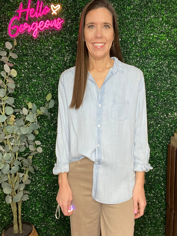 Galina Top in Carolina Blue