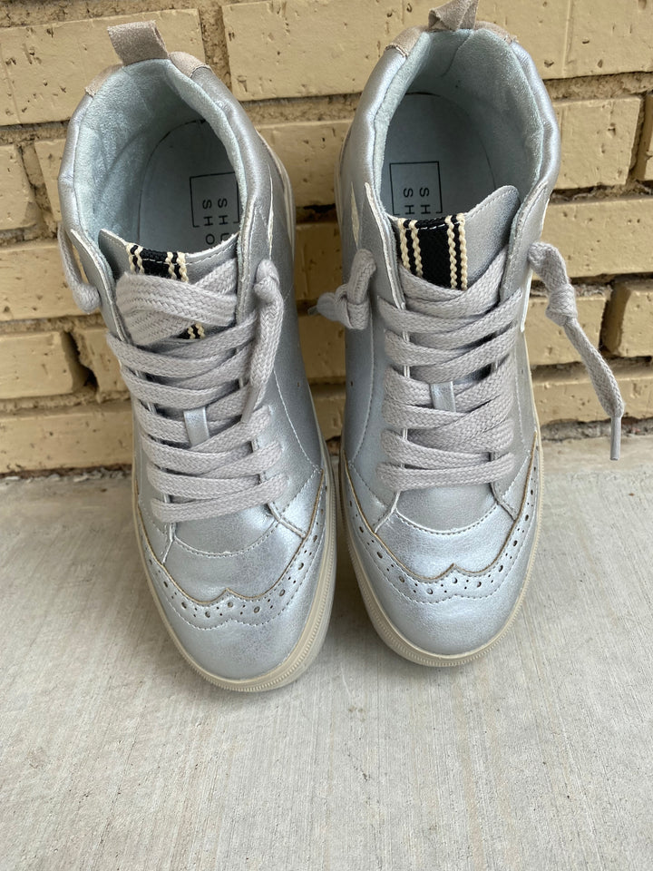 Paulina White Silver Sneaker