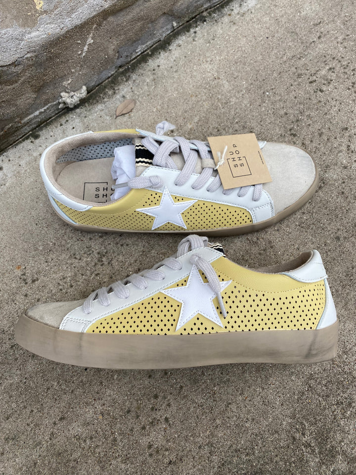 Paula Yellow Perf Sneaker