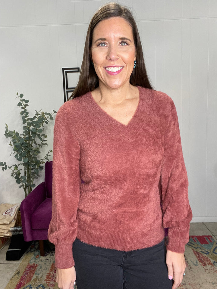 Valli Plush Sweater in Rose