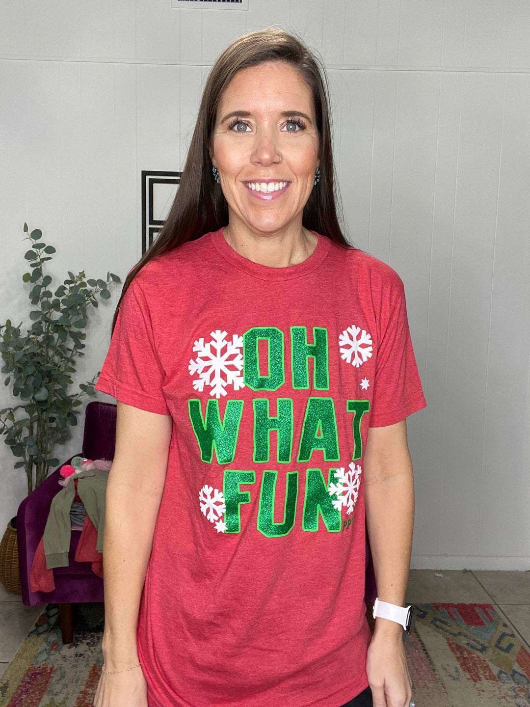 Oh What Fun Glitter Tee my