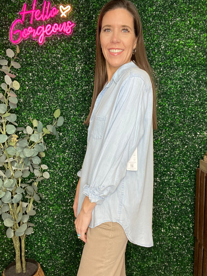Galina Top in Carolina Blue