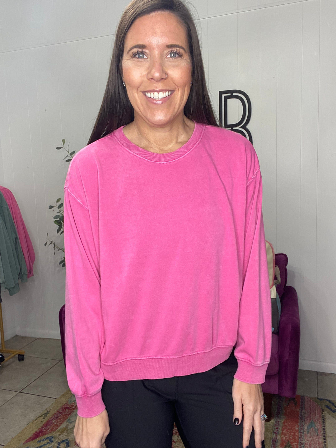 Morgan Sweatshirt in Fuchsia