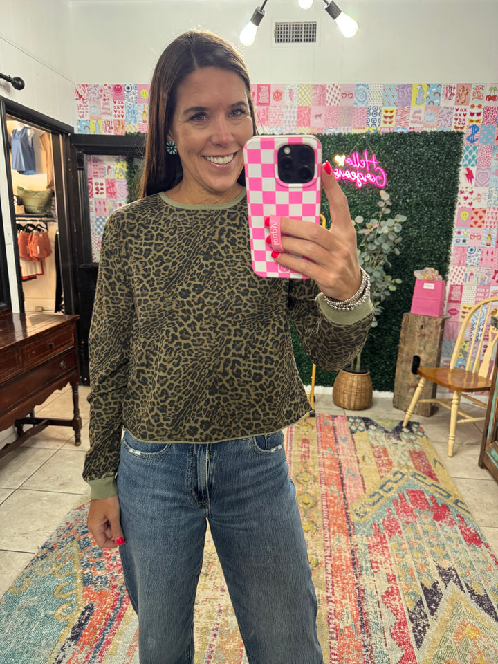 Fremont Top in Vetiver Leopard