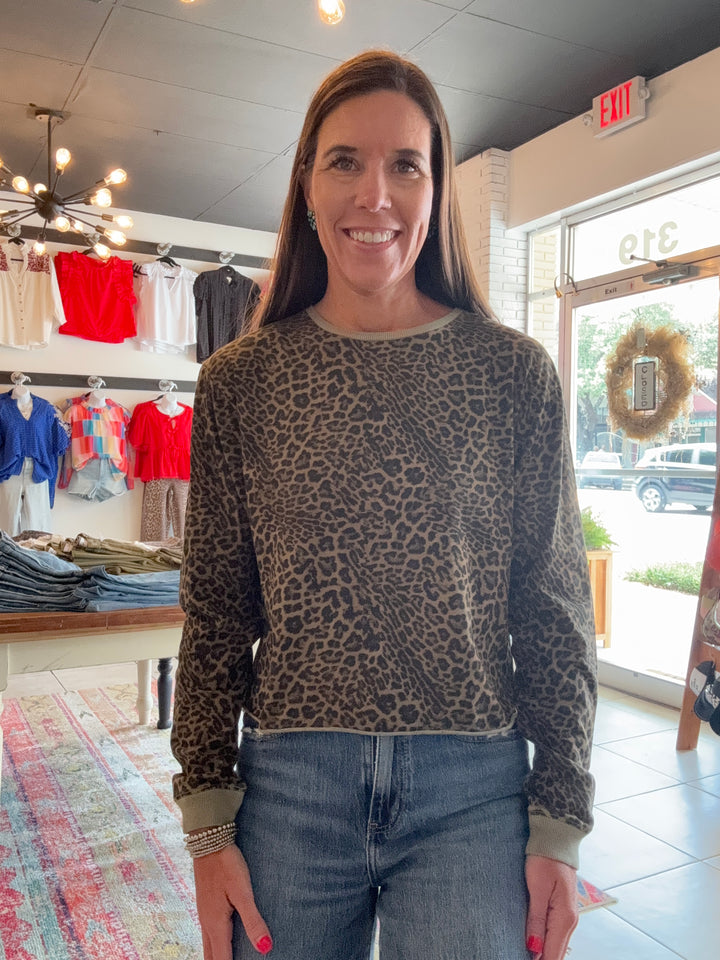 Fremont Top in Vetiver Leopard