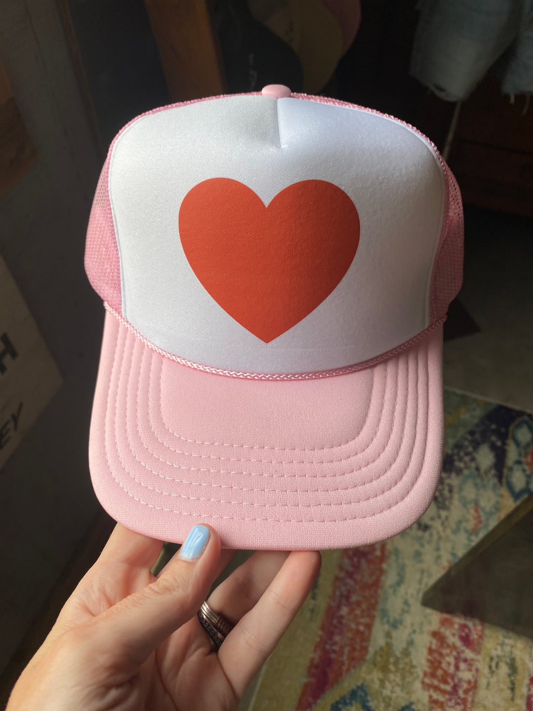Red Heart Trucker Hat
