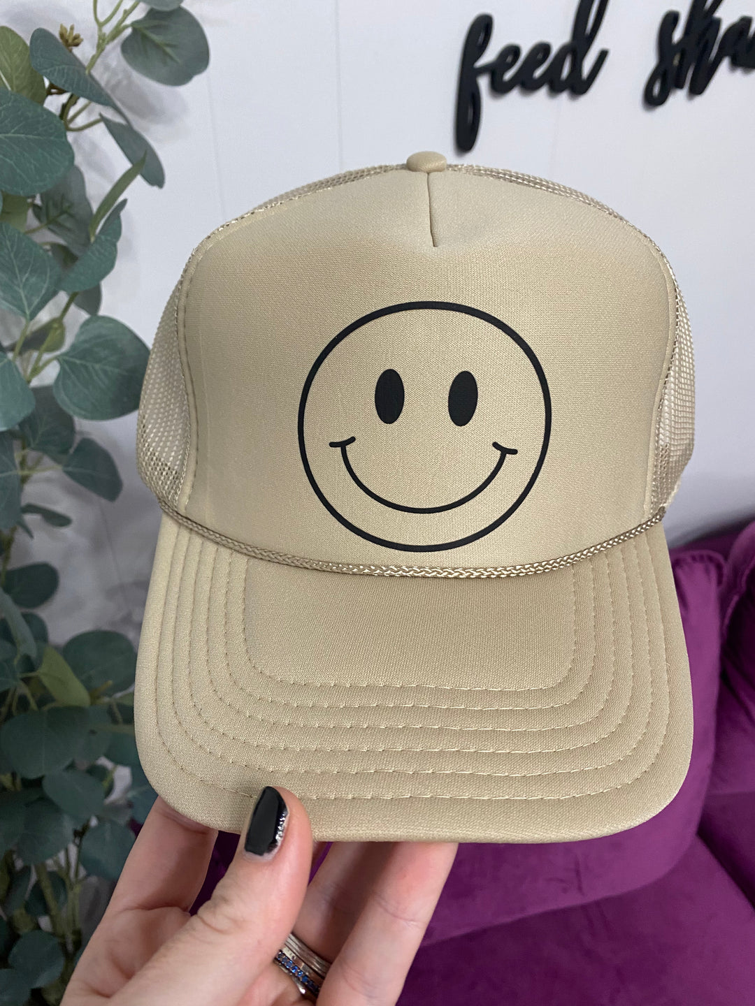 Happy Tan Trucker Hat