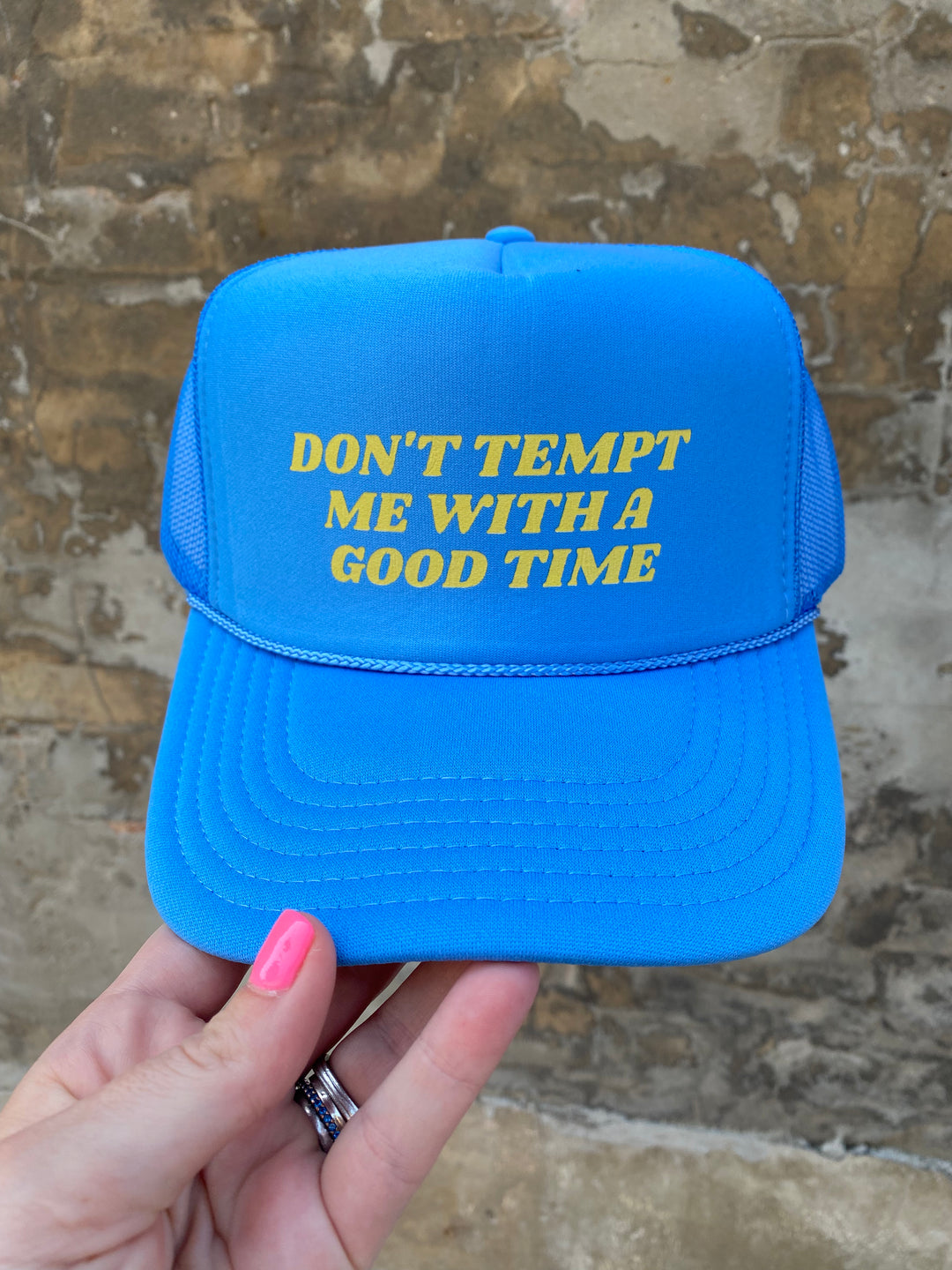 Don't Tempt Me Trucker Hat