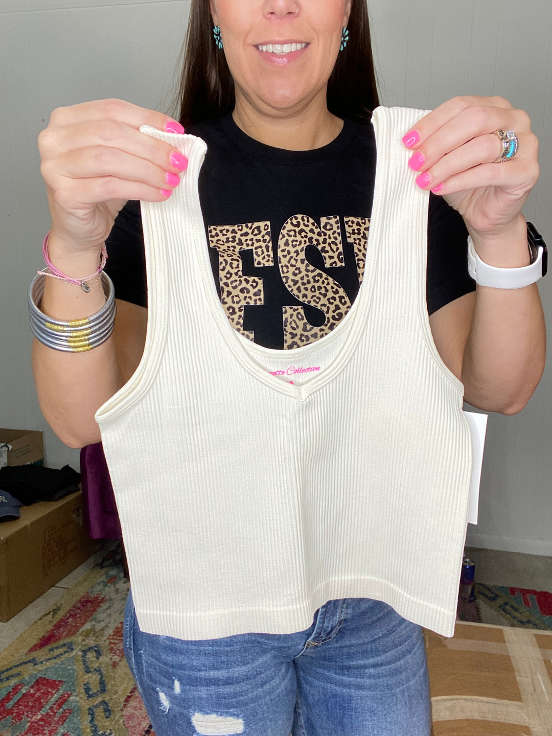 Macy Ribbed Cami in Oat
