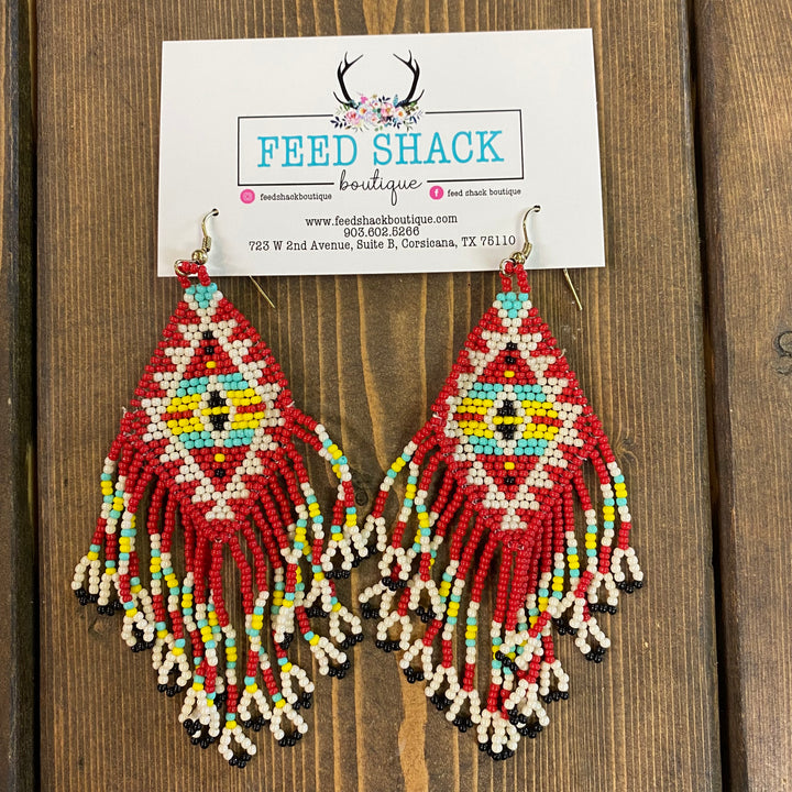 Aztec Beaded Earrings