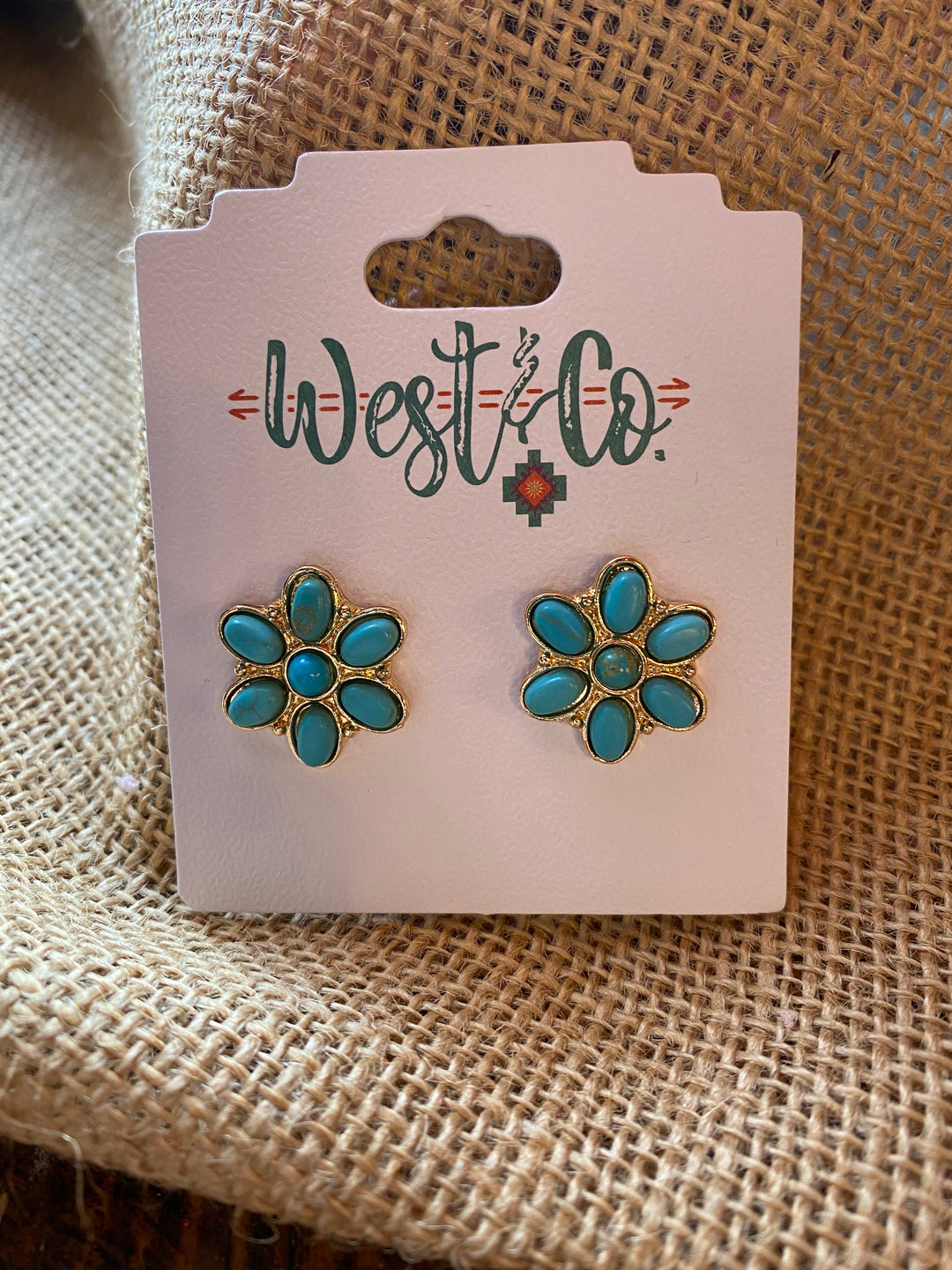 Turquoise Flower Stud