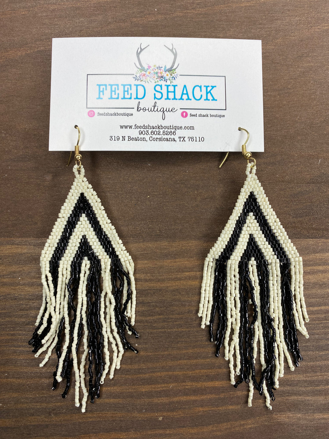 Kay Earrings in Black/White