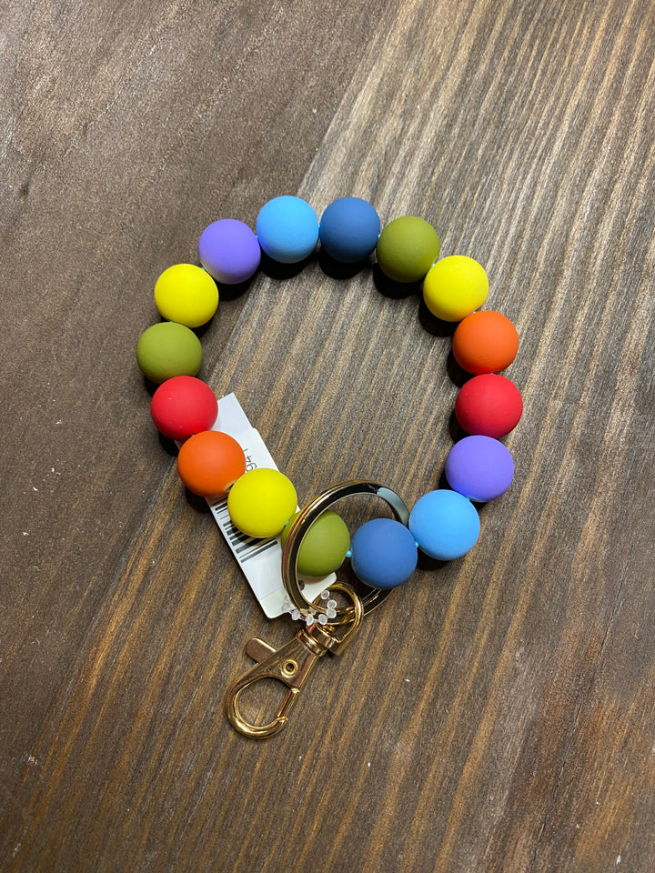 Wood Bead Wrist Keychains