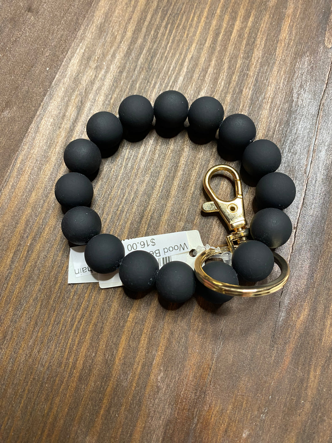 Wood Bead Wrist Keychains