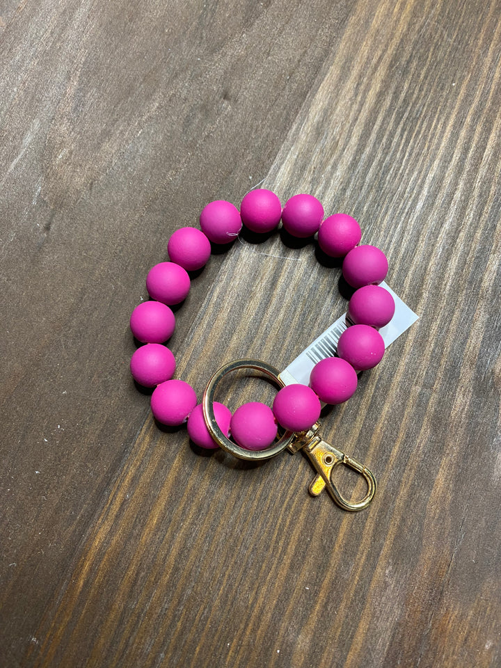 Wood Bead Wrist Keychains