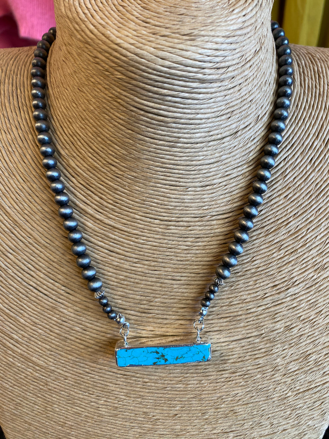 Necklace with Turquoise Bar