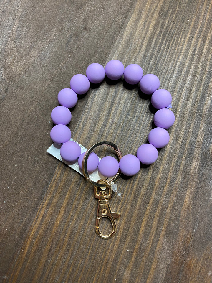 Wood Bead Wrist Keychains
