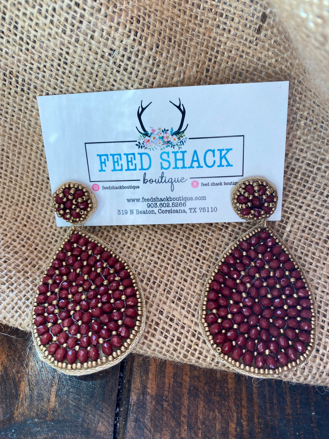 Brown Beaded Earrings