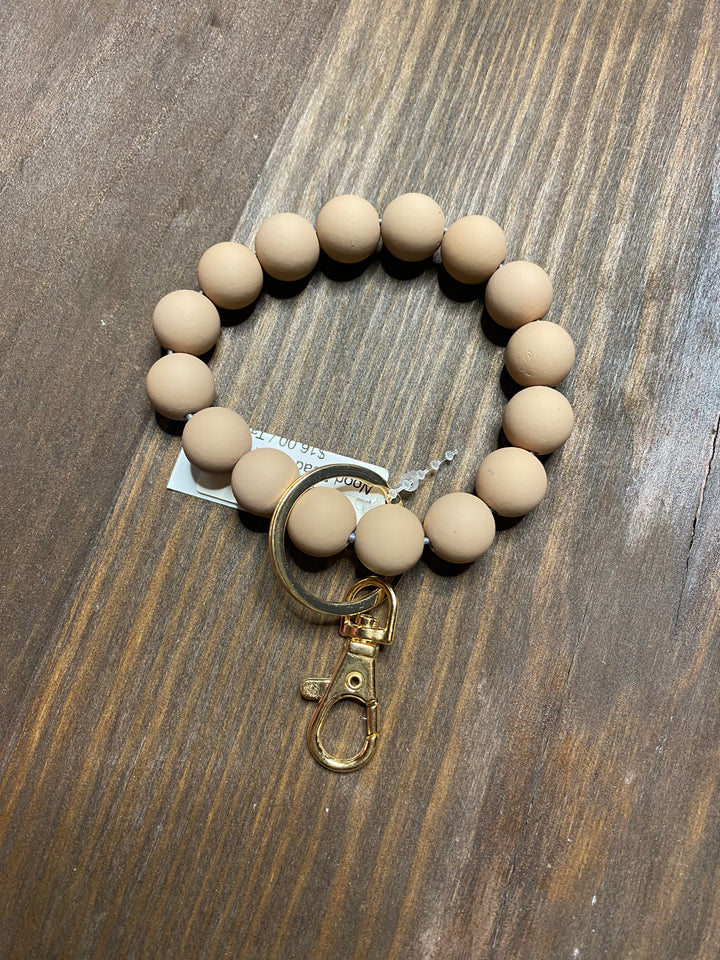 Wood Bead Wrist Keychains