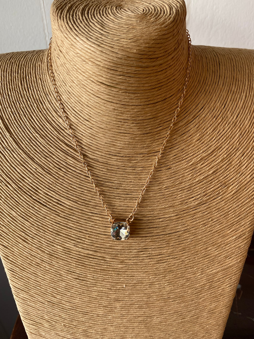 Single Clear Stud Necklace