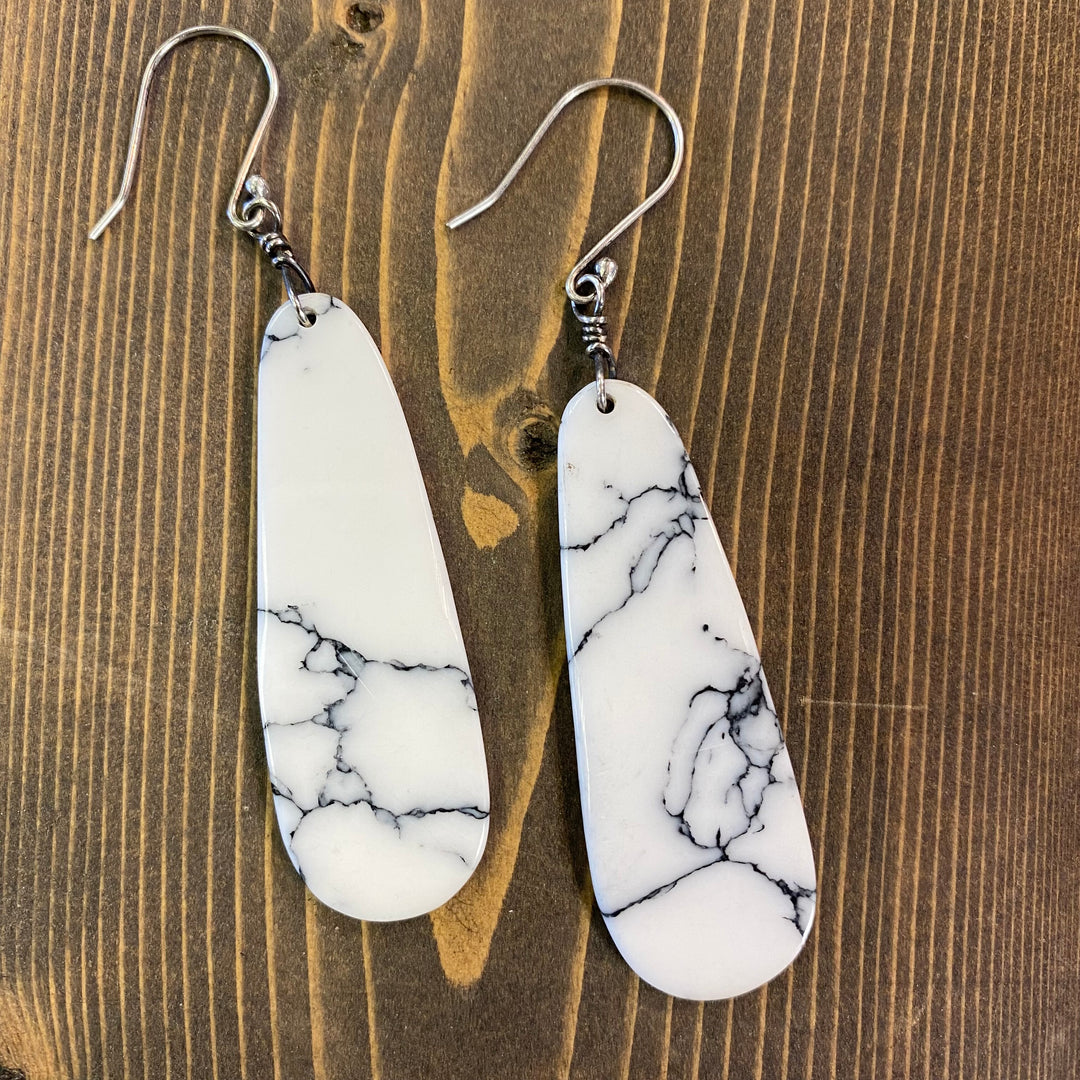 Jessie Howlite Slab Earrings