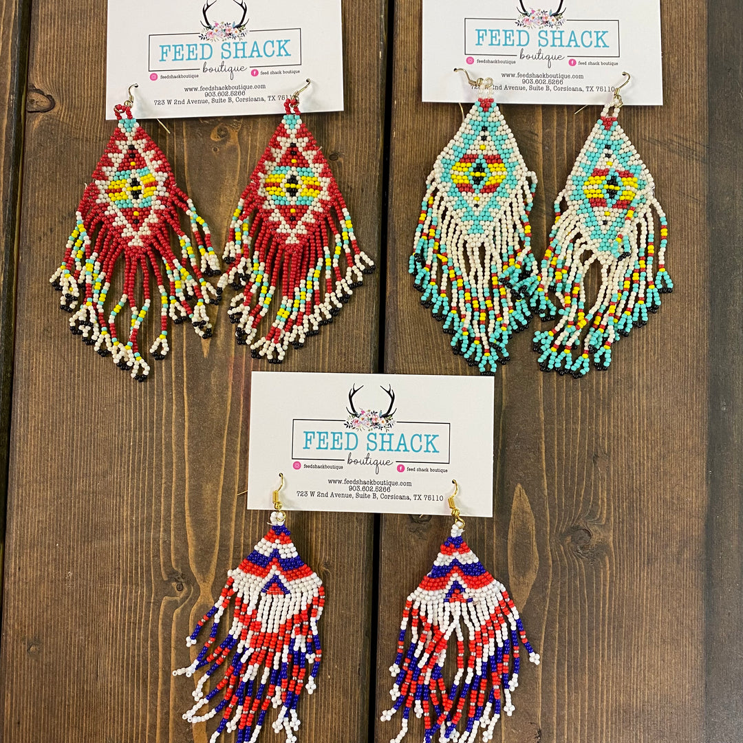 Aztec Beaded Earrings
