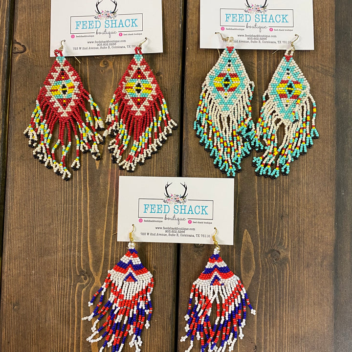 Aztec Beaded Earrings