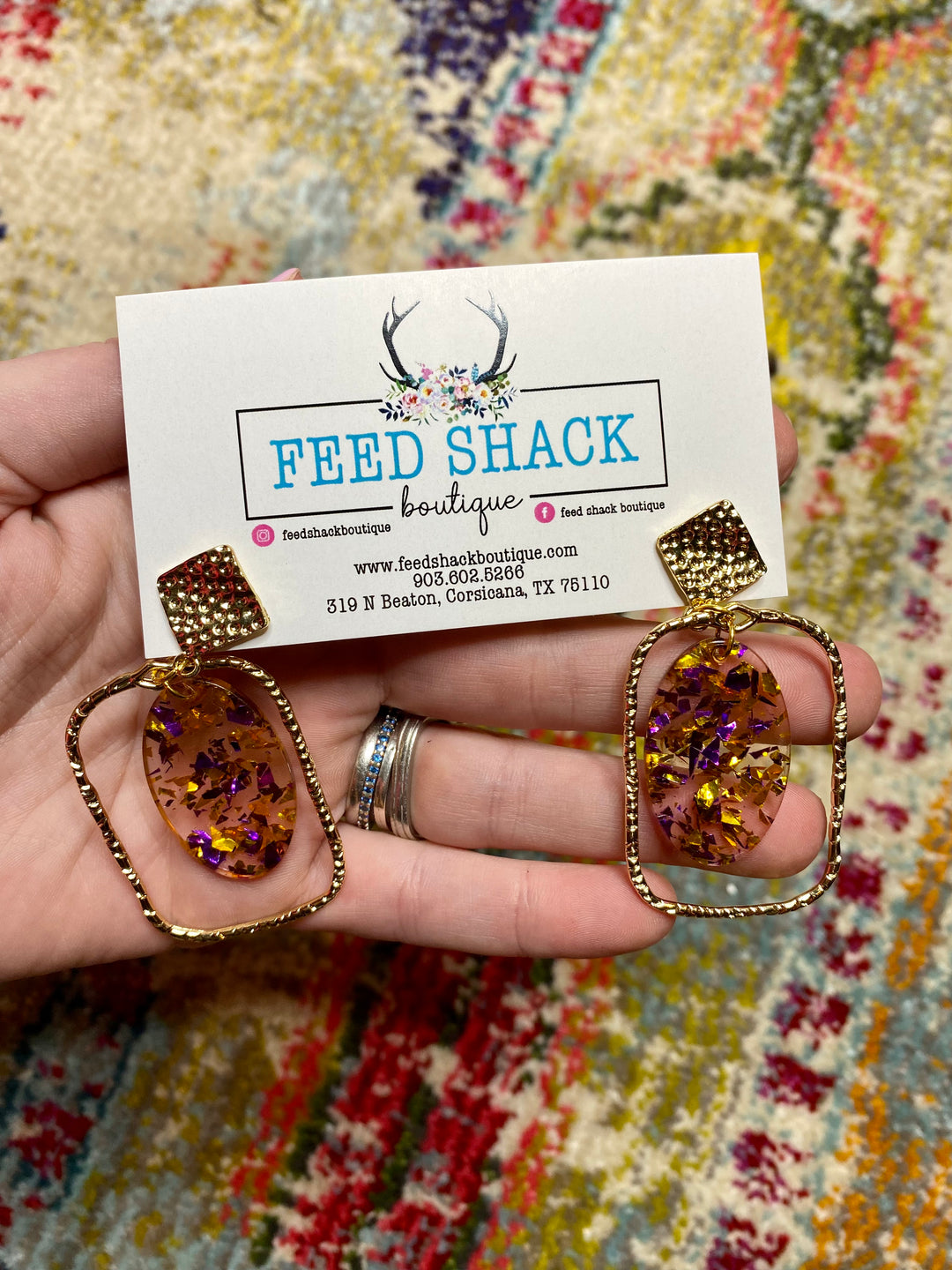 Golden Purple Earrings